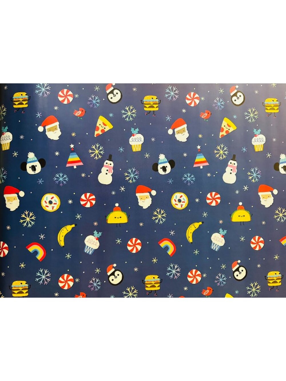 Hallmark Christmas Wrapping Paper Candy Fast Food Rainbow Pizza Burger 40 sq ft